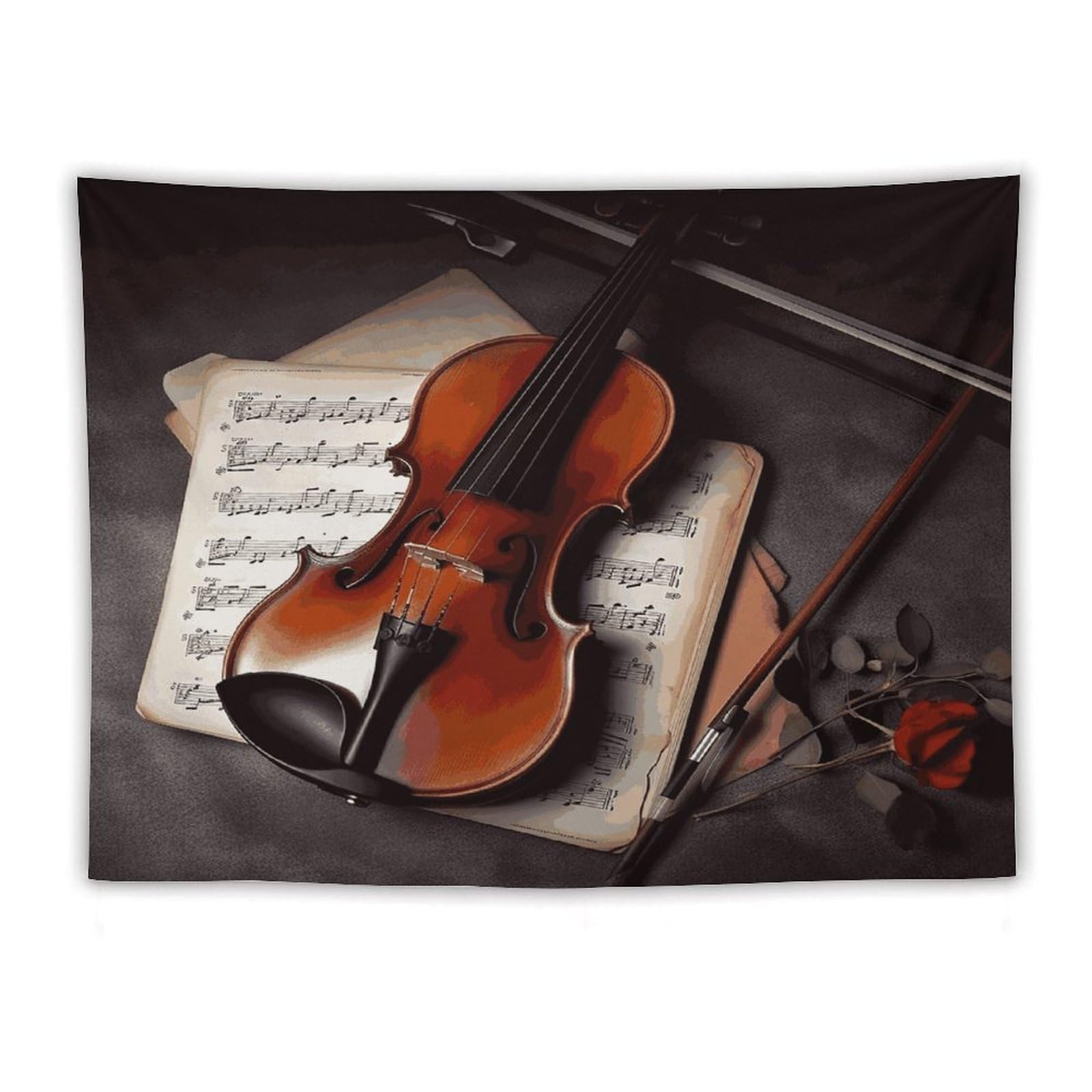LDGSUPH Violin Sheet Music_78030672 Tapestry Wall Hanging Decor Anti-fading Aesthetic Wall Tapestries Fashion Wall Blanket Decor Modern Wall Art Tapestry for Bedroom Home Decor 60"x80"