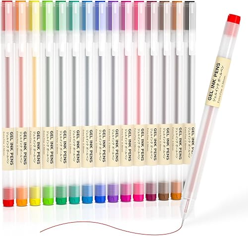 Shuttle Art Bolígrafos de tinta de gel, 15 colores estilo japonés, bolígrafos extrafinos de 0.015 in para el hogar, la escuela y la oficina