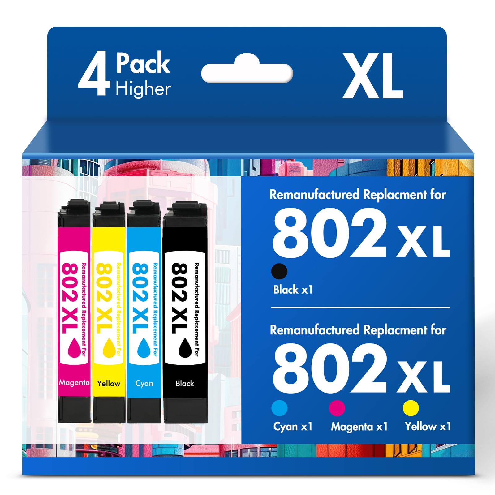 Amazon.com: Remanufactured Replacement for 802XL WF-4740 Ink