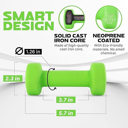 Miniatura 3 de Yes4All Adjustable Workout Aerobic Exercise Step Platform with Neoprene Coated Dumbbell Hand Weight Sets of 2 and Total Body Workout Weighted Bar