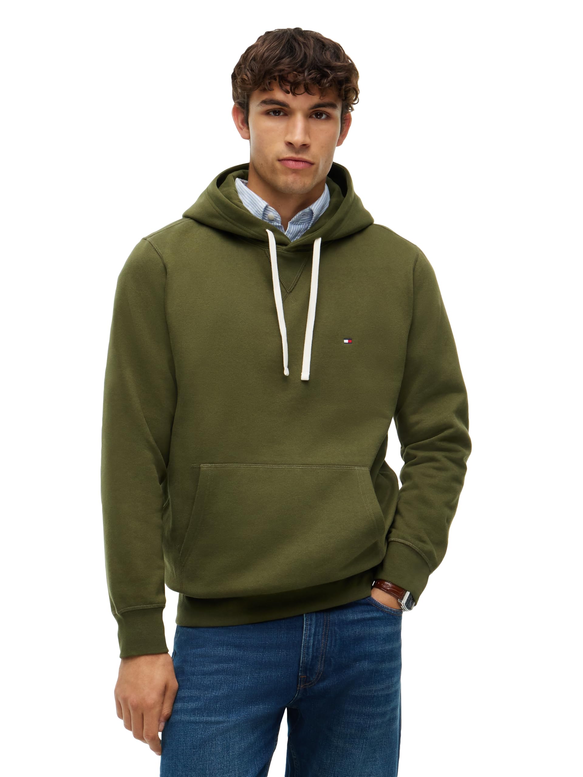 Tommy Jeans Mens Ribbed Hoodie Sweatshirt