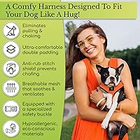 Vista 3 de EcoBark Pink Dog Harness - Max Comfort Luxurious Soft Mesh - Over The Head No Pull & No Choke Halter Harness Vest - Eco-Friendly Body Harness Rosado