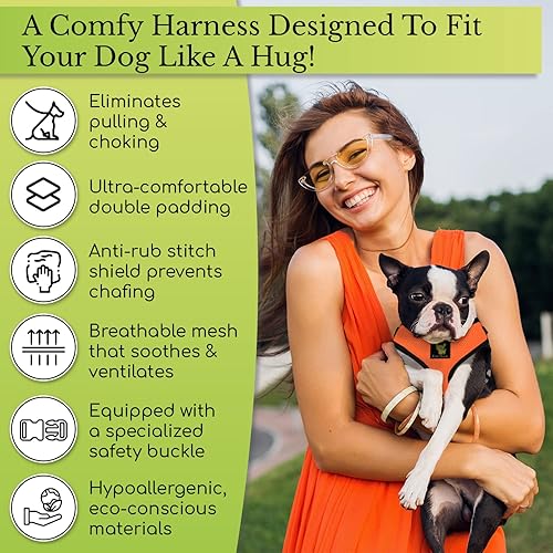 Miniatura 3 de EcoBark Arnés para perro  Arneses ecológicos de máxima comodidad  Lujoso halter de malla suave  Chaleco de arnés sobre la cabeza  Sin tirones y sin