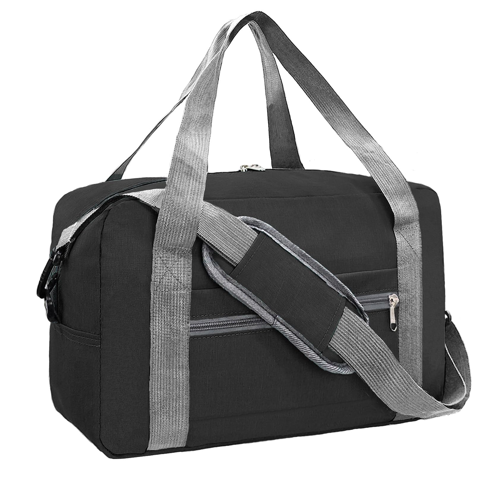 lifwimner Foldable Carry on Luggage Bag 22x14x9 Personal Item Bag for Airplanes Travel Duffel Bag for Women and Men (40L, Black)