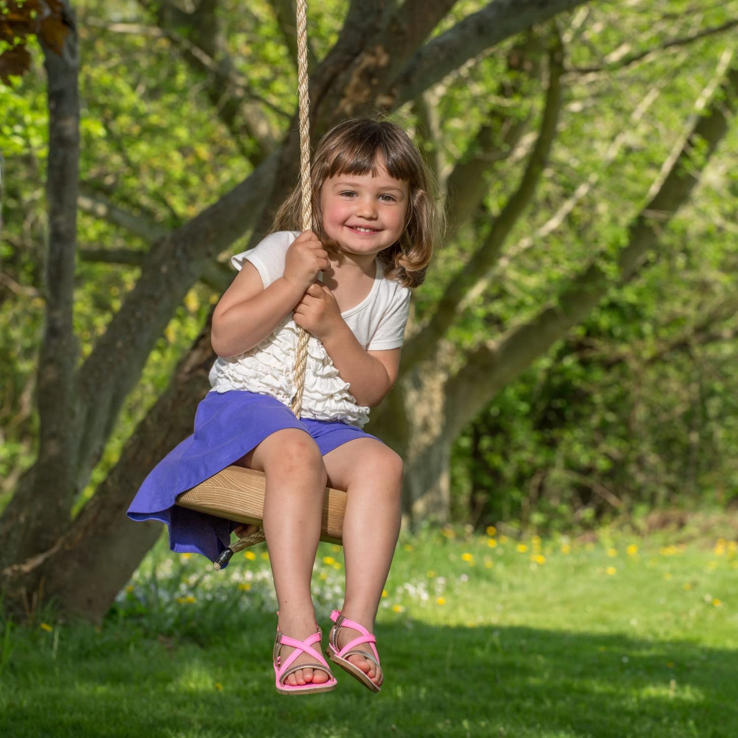 Lehman's Old-Fashioned Hand Crafted Round Ash Wood Outdoor Play Tree Swing