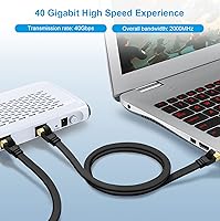 Vista 2 de Yauhody Cable Ethernet CAT 8 de 6 pies, paquete de 5 cables planos CAT8, más rápido que CAT7/CAT6/CAT5e, cable LAN SFTP de alta velocidad de 40 Gbps