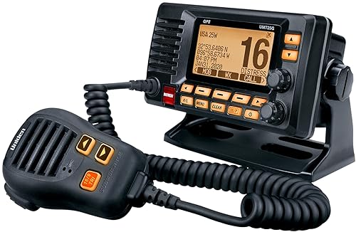 Vista 16 de Uniden Radio VHF marina UM725GBTBK, todos los Estados Unidos, Canadá y canales marinos internacionales, potencia de transmisión de 1 vatio/25 Negro