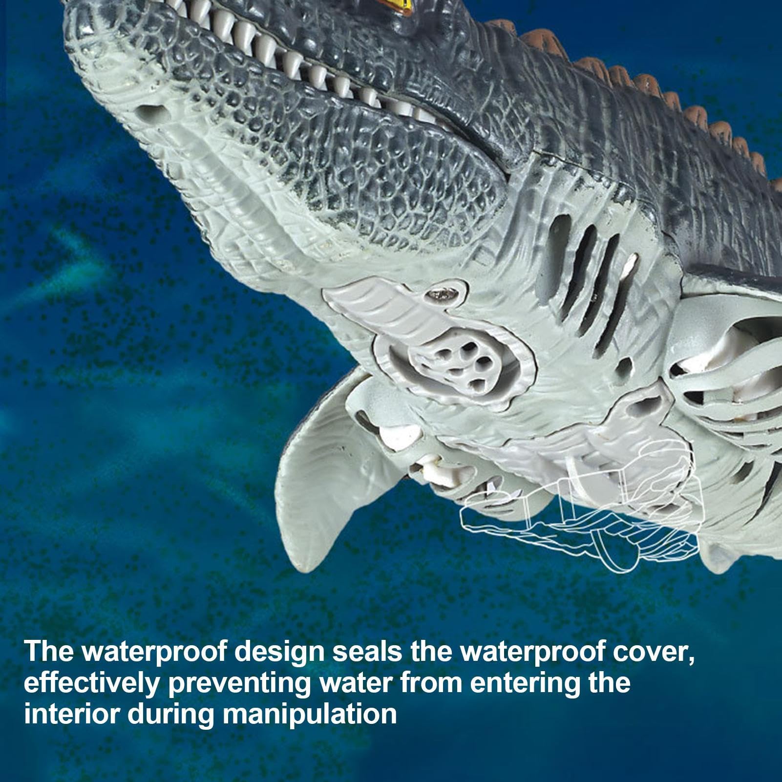 Generico Mosasauro de Agua | Juguetes para niños para el agua, de piscina Mosasaurs teledirigidos para niños, de simulación Mosasaurus con luz y agua rociada p