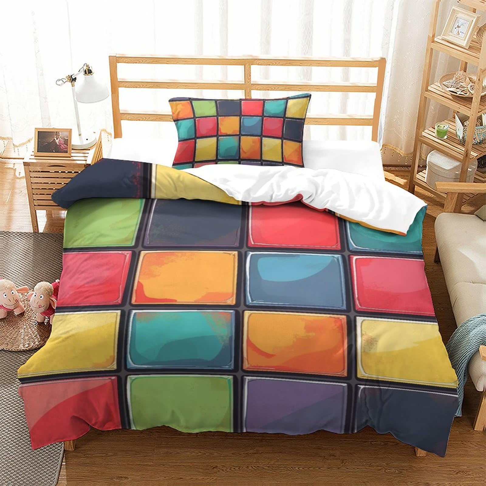 Housse de couette microfibre 135x200 à fermeture éclair et entretien facile