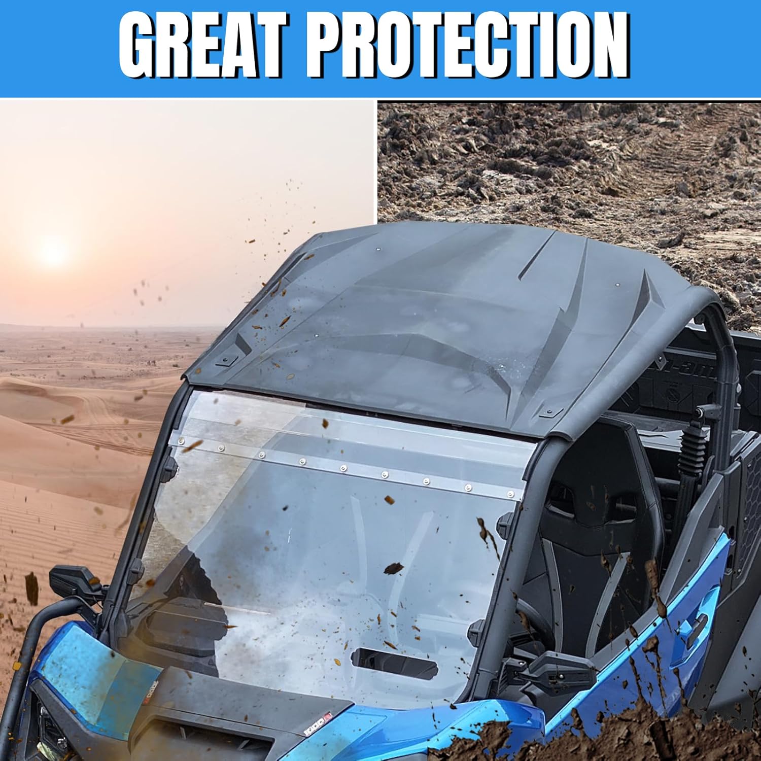 AUPOWER Vented Windshield for Can Am Commander Accessories 2021-2026,Full Front Windshield with Vents for Can Am Commander & MAX 2021 2022 2023 2024 2025 Hard Coat Heavy Duty