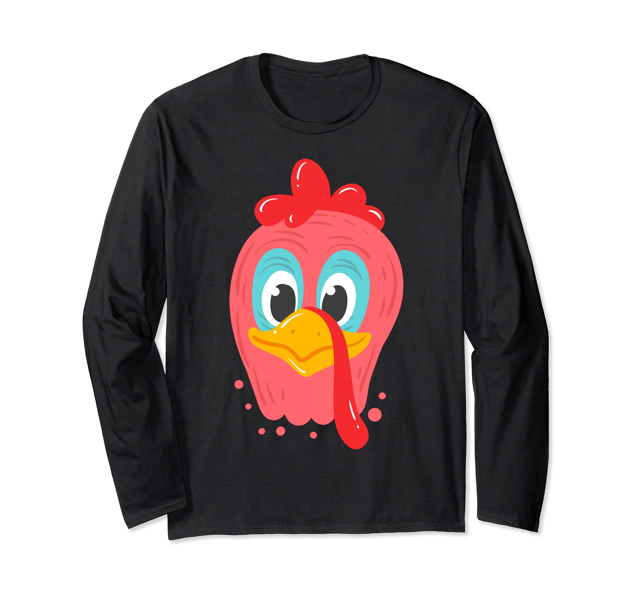 Thanksgiving Day Turkey Face Tukkey Costume Long Sleeve T-Shirt