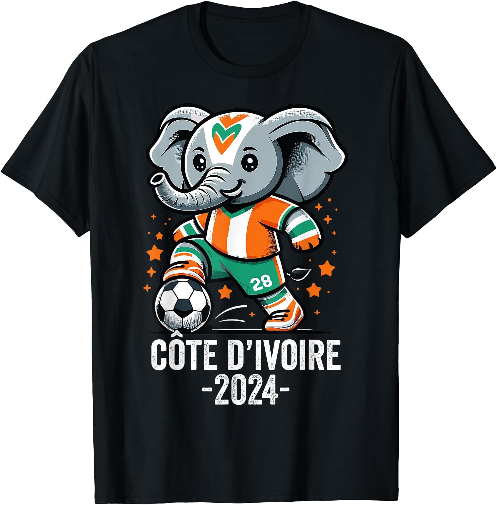 Maillot Supporter Football AfricainIvory Coast 2024 Ivory Elephant Football Jersey T-Shirt