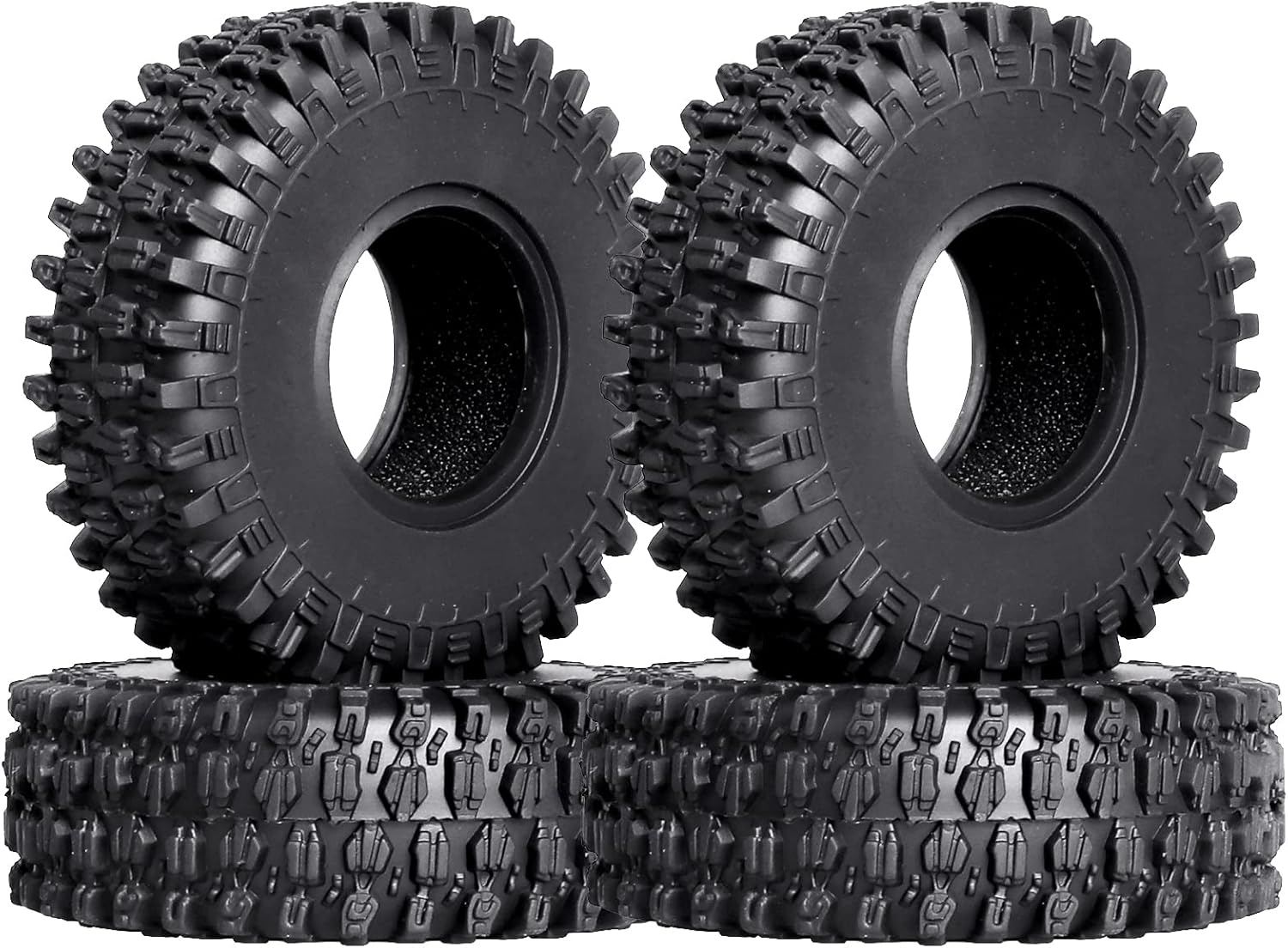 4x 1.3" RC Reifen Für SCX24 TRX4M - Gummireifen Mit Schaumstoffeinsätzen