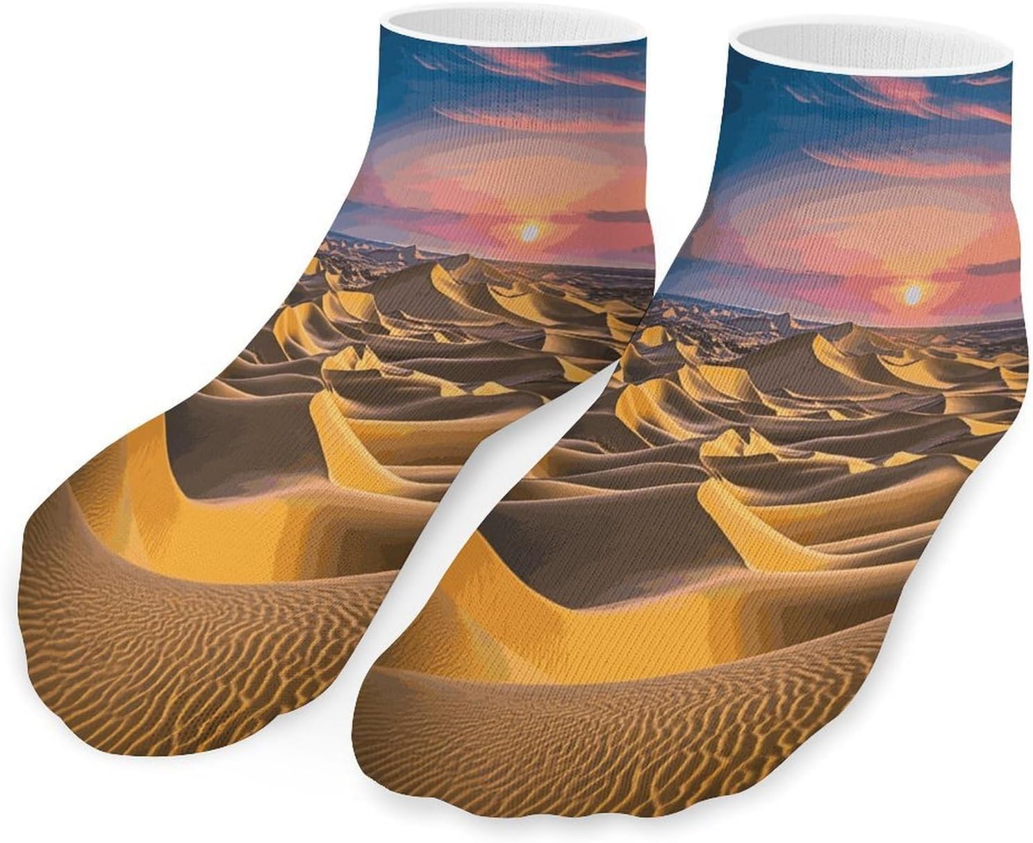 Desert Landscape Ankle Sock-Low Cut Breathable,Basketball Socks for Men Women,Tube Socks for Work Sports