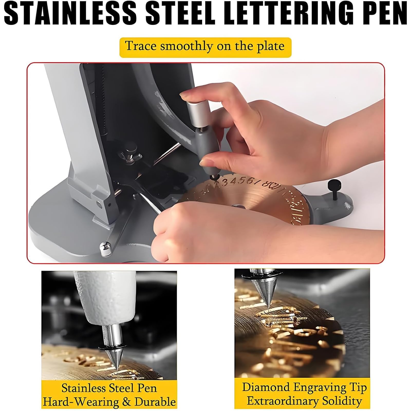 Machine de gravure pour bague intérieure, cadran double face, 2 polices, bloc de lettres de 1,5 mm à 2,0 mm, parfait pour bijoux et bagues personnalisés