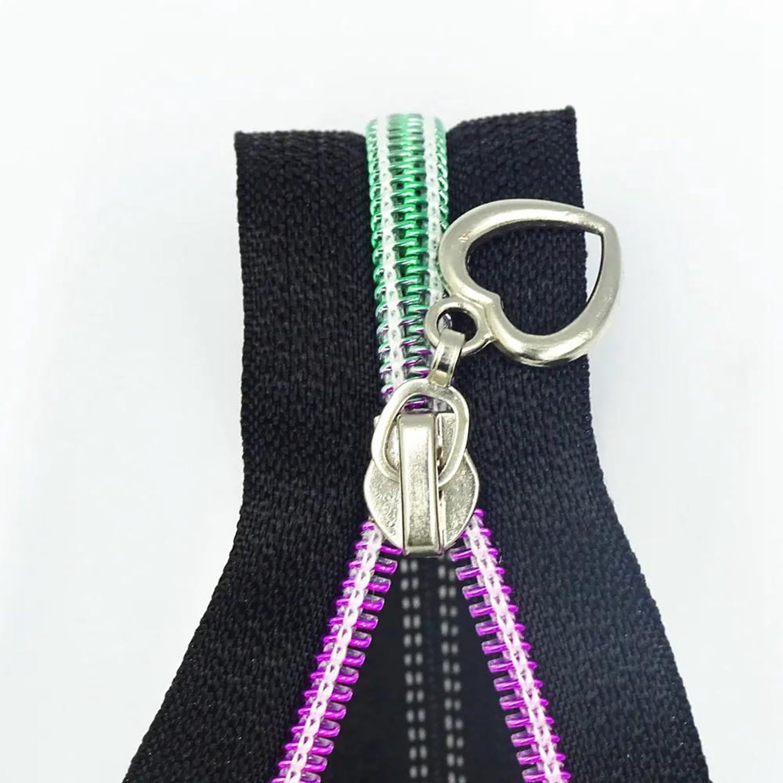 Cremallera de nailon con dientes degradados n.° 5 para costura y sastrería, 50-90 cm.,Negro,50 piezas - 90 cm