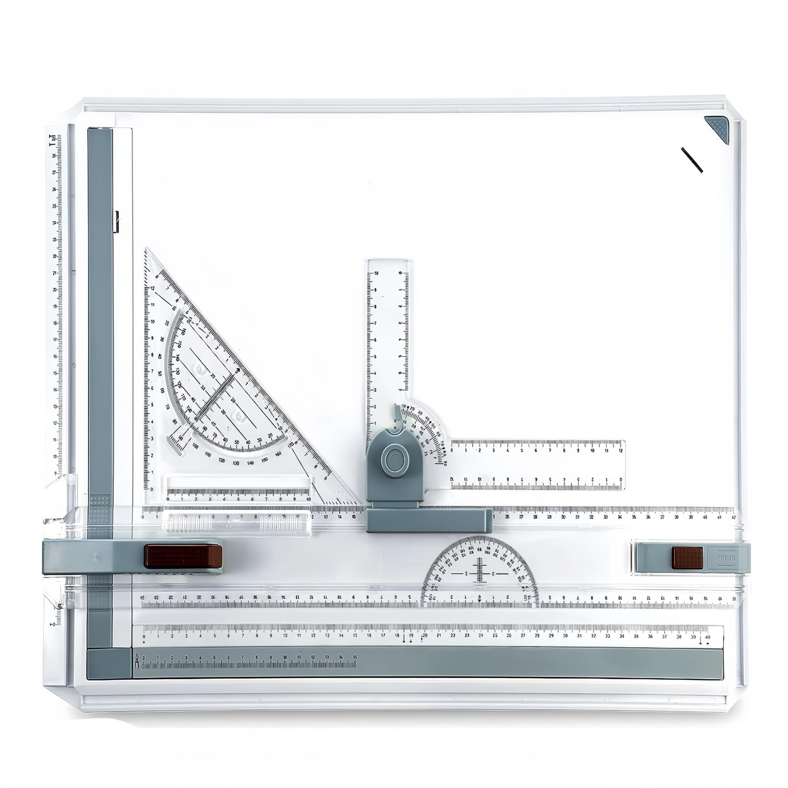 Homodoskey A3 Drawing Board Set, Drafting Table Multi-Function Painting, Writing & Drawing Table with Parallel Motion and Adjustable Angle, Metric System Art Architectural Graphic