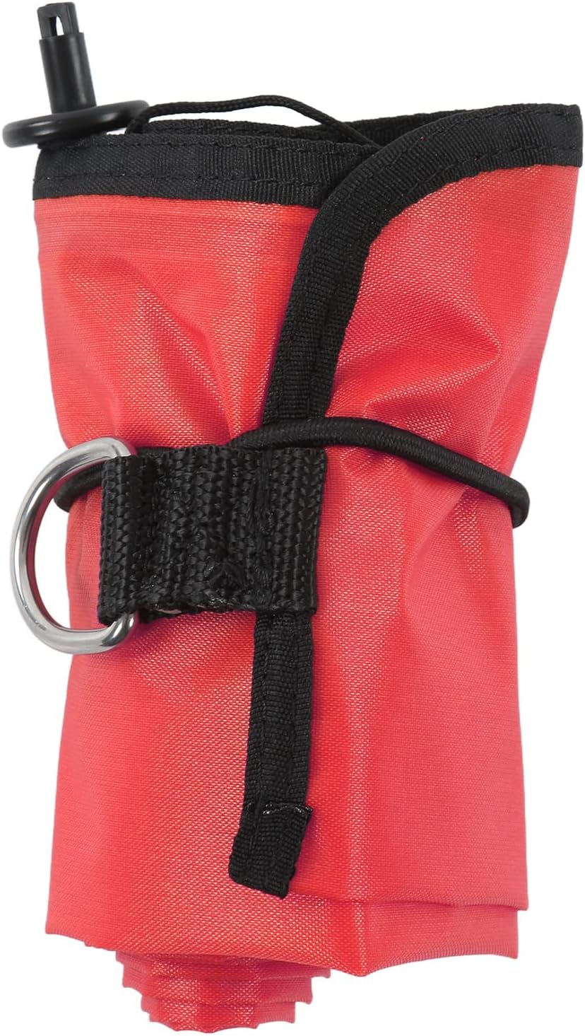 EVTSCAN Scuba Diving Buoy, 210D Nylon Signal Float, Explosion Proof Valve, Collapsible, Lightweight with D Ring, Portable Safety Marker for Divers