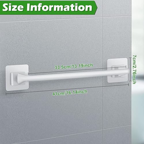 Miniatura 2 de Liitrton Toallero autoadhesivo sin taladro, colgador de toallas de mano para baño y cocina, almacenamiento automático (L, blanco)