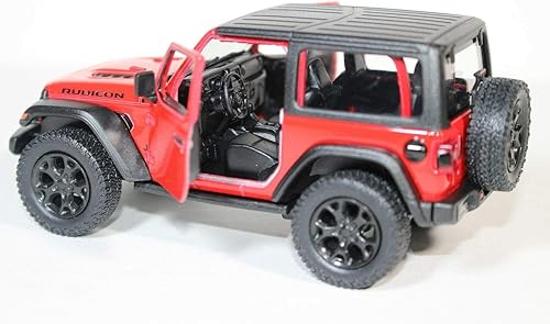 Miniatura 46 de KiNSMART - Jeep Wrangler Rubicon Off Road 4x4 5 pulgadas Escala 1:34 Die Cast Modelo Réplica de Coche de Juguete Opentop Juego de 4 Opentop