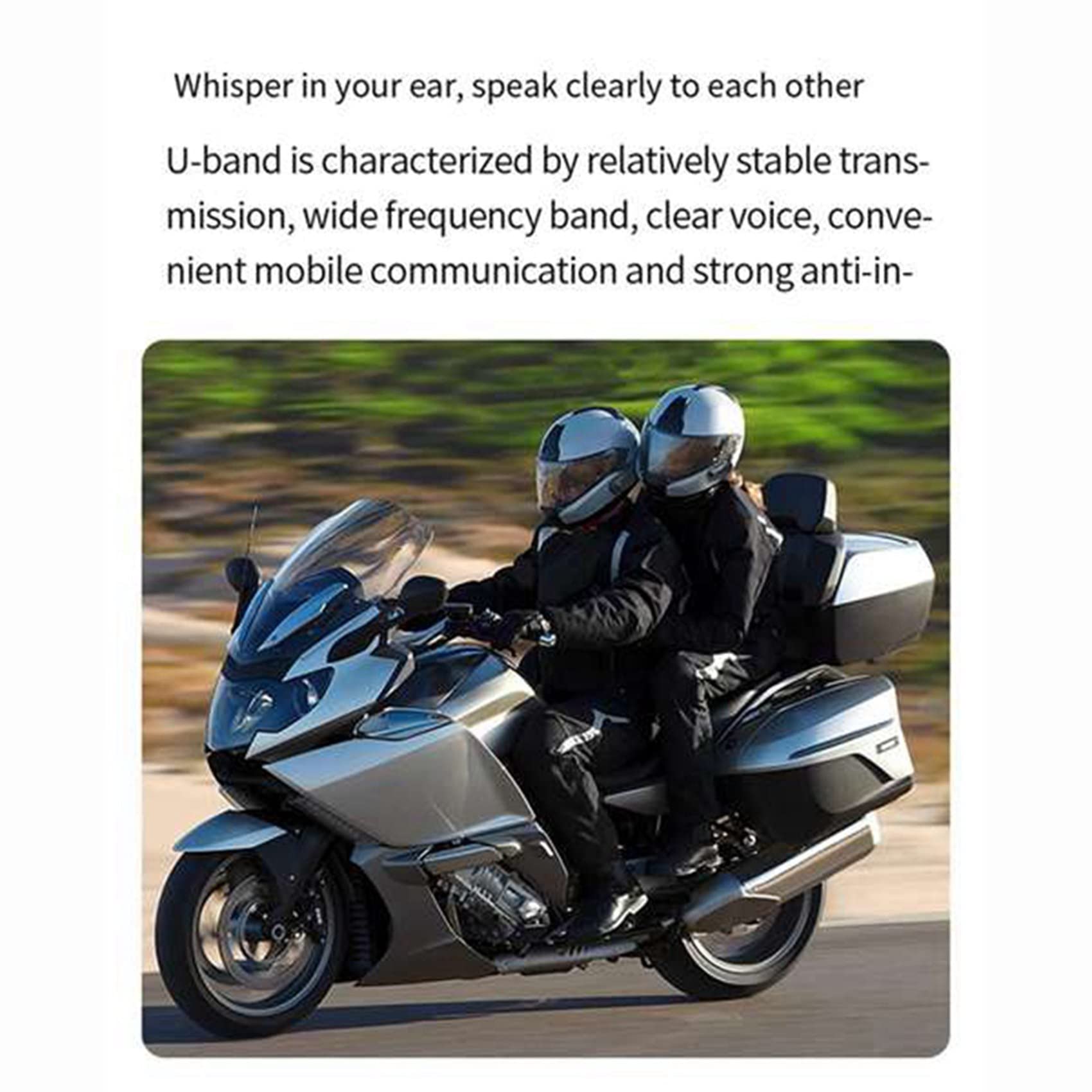 Trjgtas 2 x motocyklowy Bluetooth, interkom, uniwersalny zestaw słuchawkowy z redukcją szumów, do pół kasku, 3 kolory