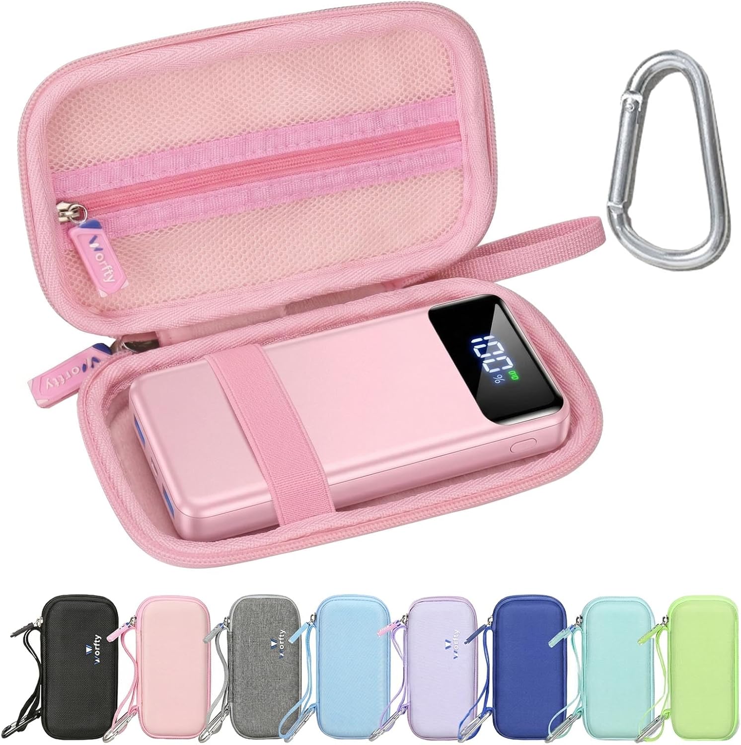 Portable Bank Charger Case for charmast for citicr for VRURC for OHOVIV Fast Charging Battery Protective Case(Pink)