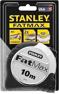 Stanley FatMax Xtreme Bandmass, Blade Armor Pro (10 m Länge, 32 mm Breite, automatischer Rücklauf, Gürtel-Clip) 0-33-897