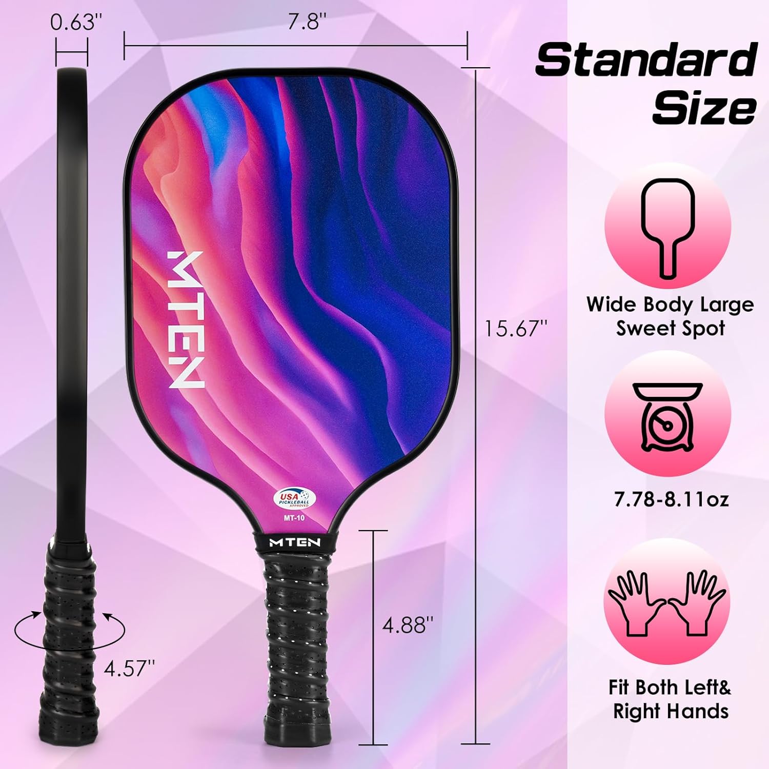 Pickleball Paddles Set of 2 or 4, or Single Paddle – USAPA Approved Fiberglass Surface Pickleball Rackets Set for Men & Women