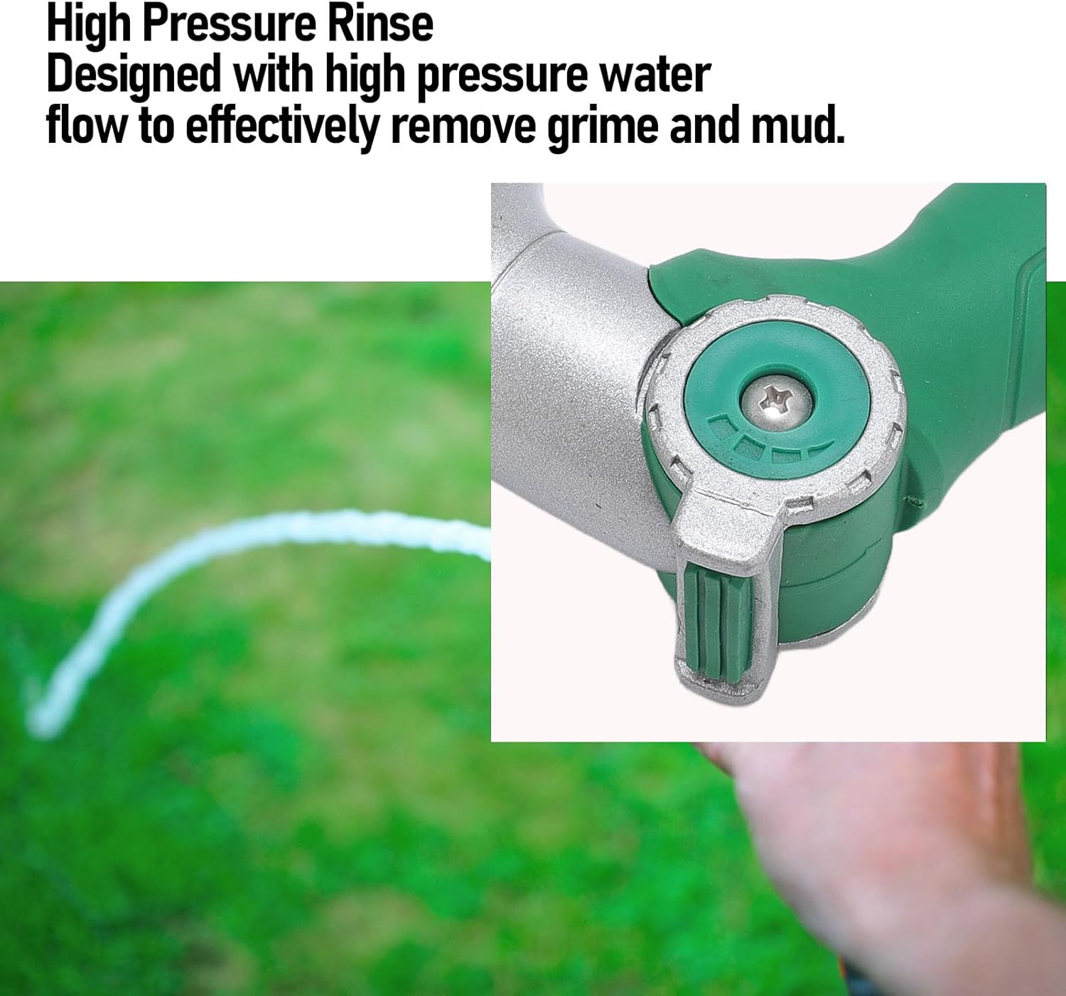 Garden Hose Nozzle, ABS Water Spray Nozzle with 6 Adjustable Patterns, Ergonomic Grip, High Pressure Handheld Water Hose Sprayer, for Plants Cars Pets