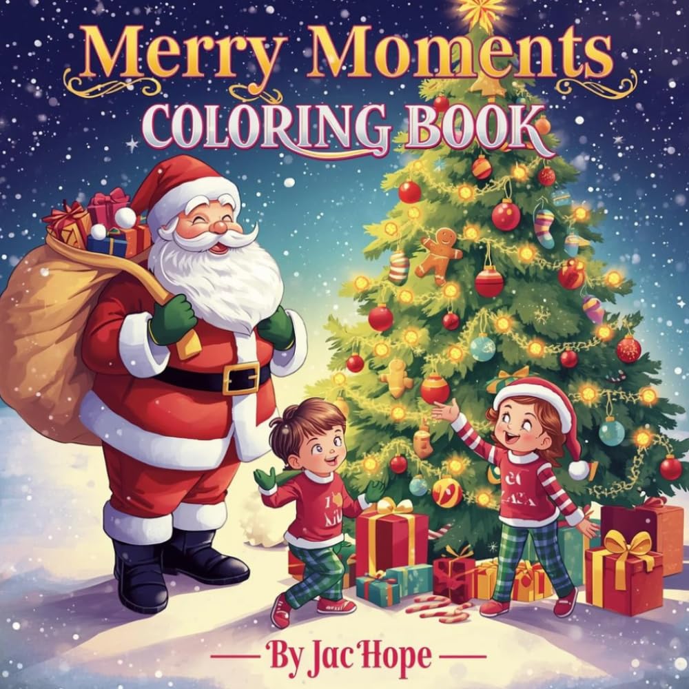 Merry Moments coloring book: A Heartwarming Collection of Festive, Relaxing, and Joyful Holiday Illustrations