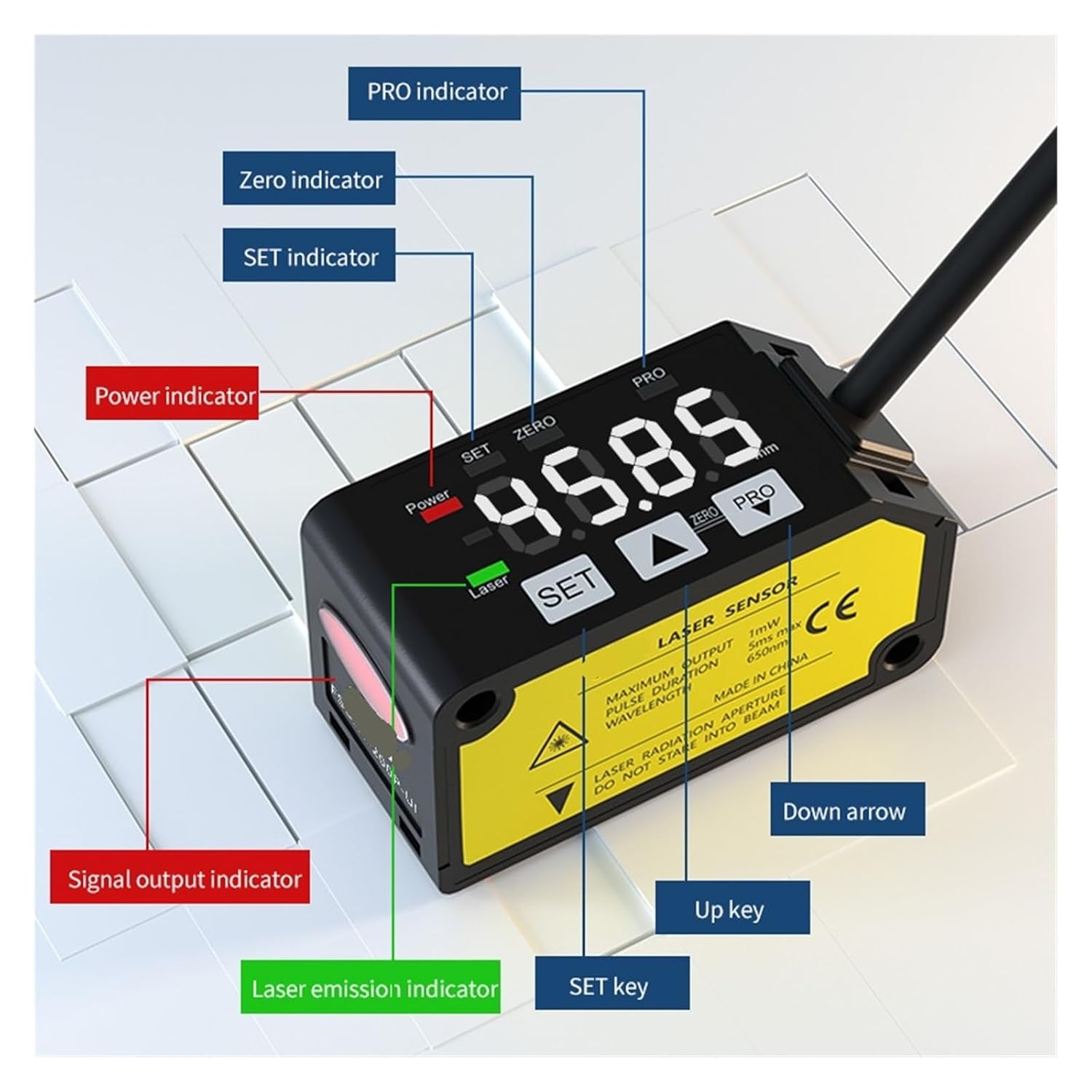 FSD22-200P-UI Output Pnp High-Precision Distance Measuring 200mm Analog 4~20mA 0-5V Laserr Displacement Sensor Micro