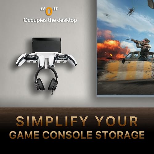 Miniatura 3 de STORAGBT Wall Mount Stand Bundle for Nintendo Switch, Bracket Holder for Swith & Switch Oled, with Controller Wall Mount, Headphone Holder, Space