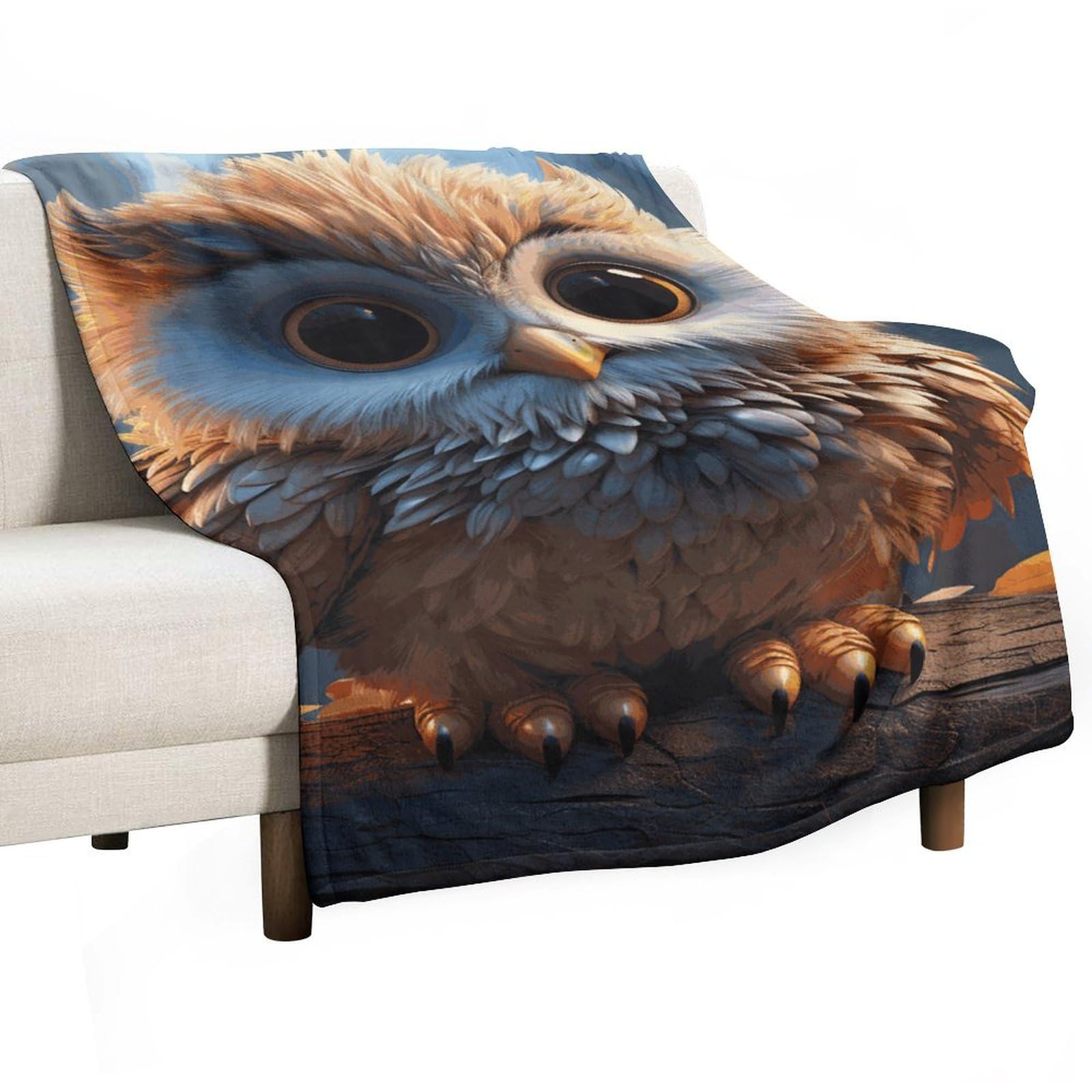 Couverture douillette hibou en flanelle pour un nid de tendresse et de douceur