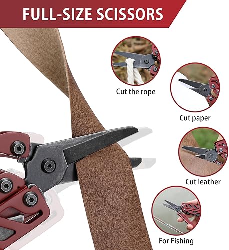 Miniatura 4 de NexTool Flagship Pro, multiherramienta, alicates multiherramienta con tijeras plegables grandes, cortadores de alambre reemplazables y bloqueo de