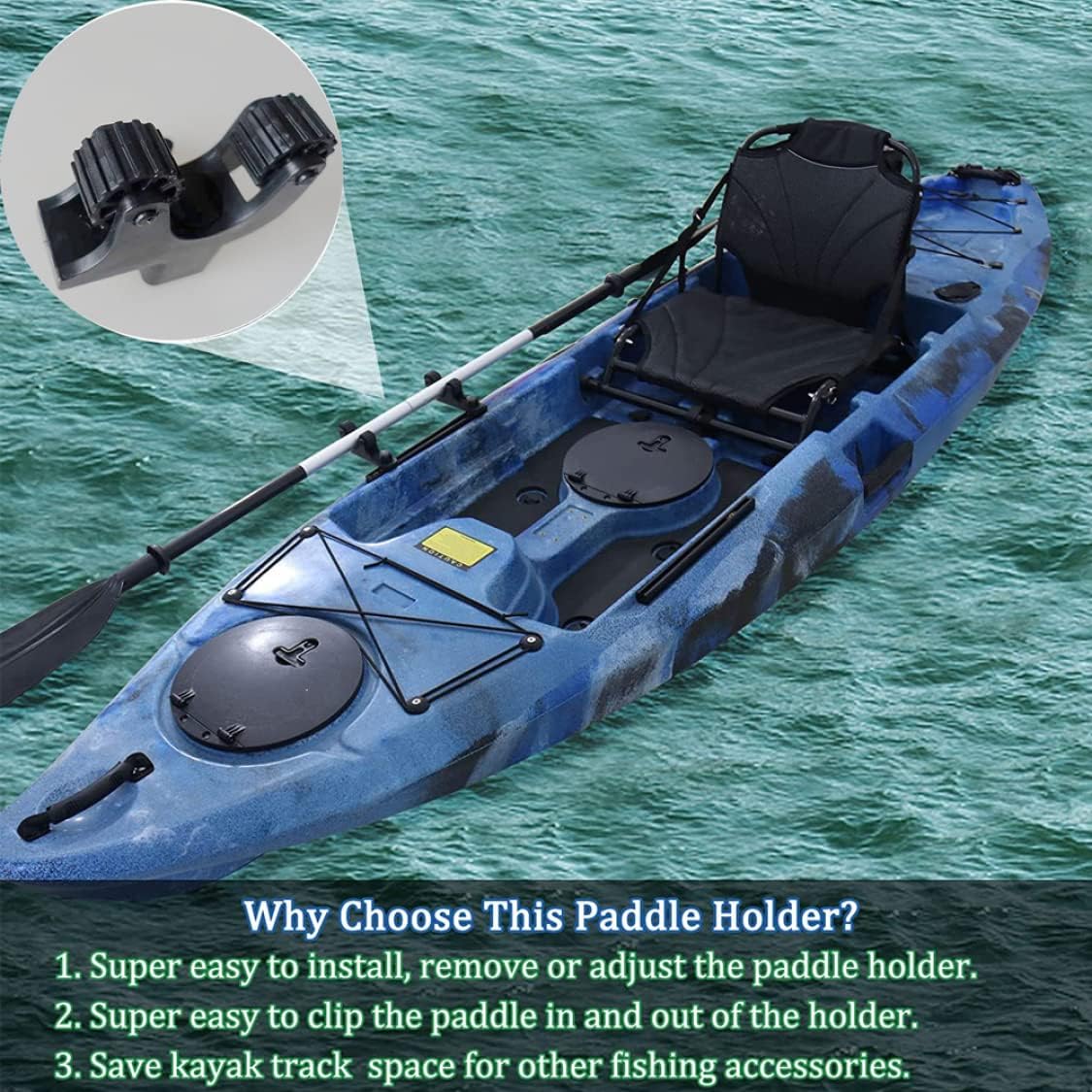 Boat Paddle Holder,Kayak Hardware, Kayak Paddle Holder Kayak Track Mount Kayak Rail Oar Holder for Kayak Fishing Accessories Kayak Accessories 2Pcs
