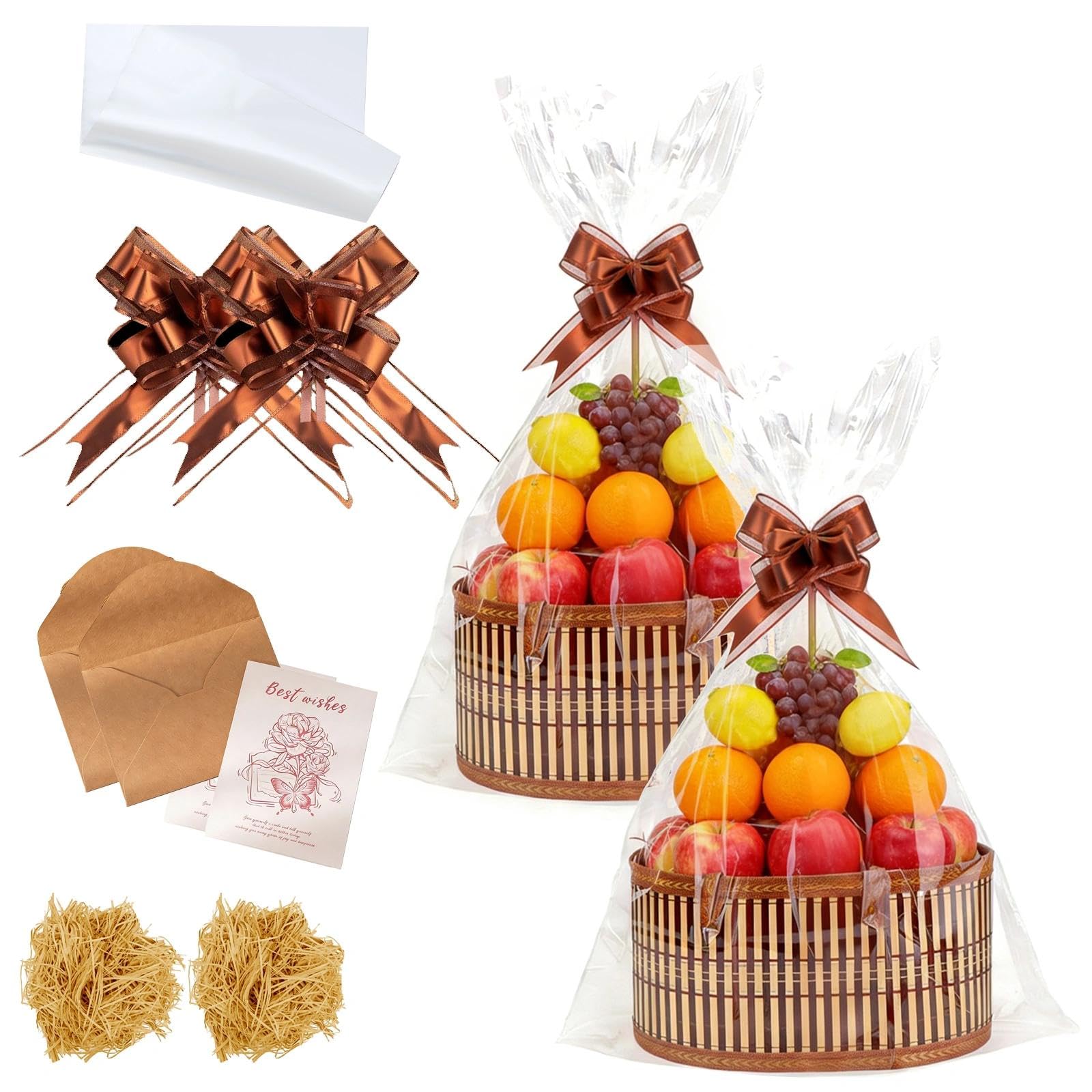 Empty Gift Basket Hamper Kit, 2 Set Empty Hamper Basket