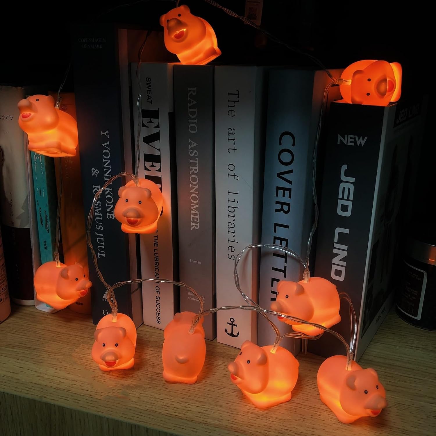 Cute Pig String Light Animal Shape Pig Fairy Light Little Piggy Night Light for Children Bedroom,Kids Birthday,Valentine Day, Christmas Eater Decoration (3m/20led) image 2
