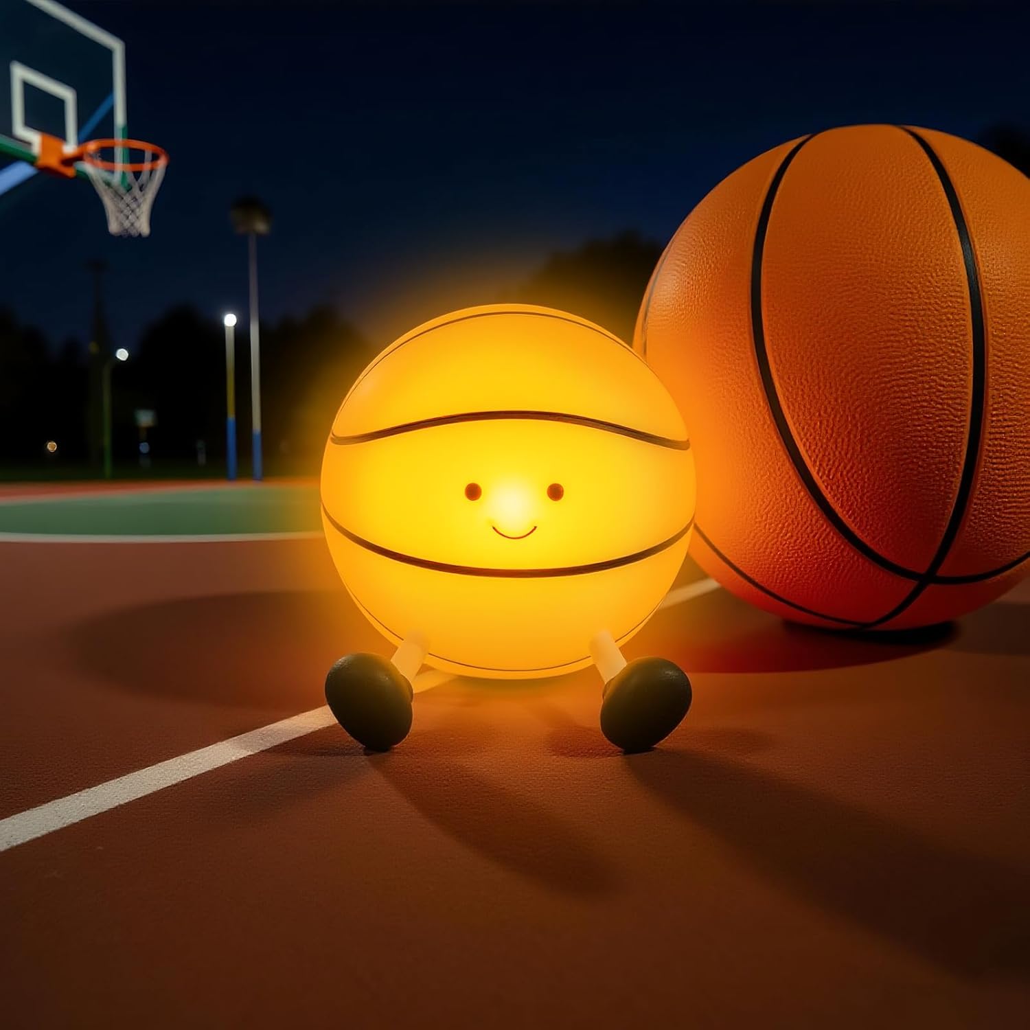 QANYI Basketball Night Light, LED Sports Light Rechargeable for Boys Room Bedroom Decor, Light Up Basketball Lamp Decoration Valentines Gift Ideas for Girls Children Teens Kids 8-12 Boys Lovers