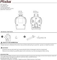 Vista 5 de NEMA 14-30P y 14-30R, 30 amperios, 125 ~ 250 voltios, 3 polos de 4 cables, enchufe angular macho de 4 clavijas y salida de rango de montaje