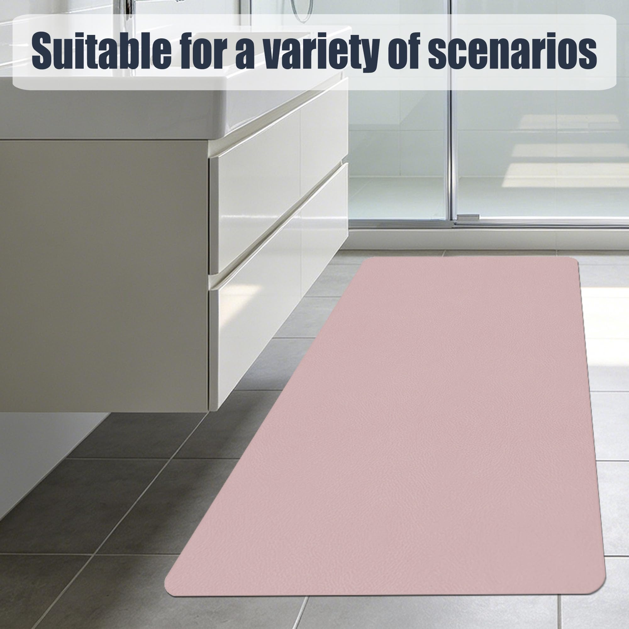 Alfombra Diatomita Baño 75 x 170 cm Rápido Secado Alfombrilla de Baño de Piedra de Diatomita Antideslizante y Antihumedad para Bañera, Ducha, Cuarto de y Cocina, Rosa