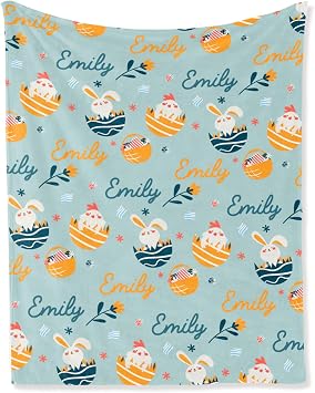 Personalized Baby Blanket Custom Blanket with Name Perfect for Boys Girls Ideal Gift for Christmas Birthdays Soft Flannel Lightweight for Kids