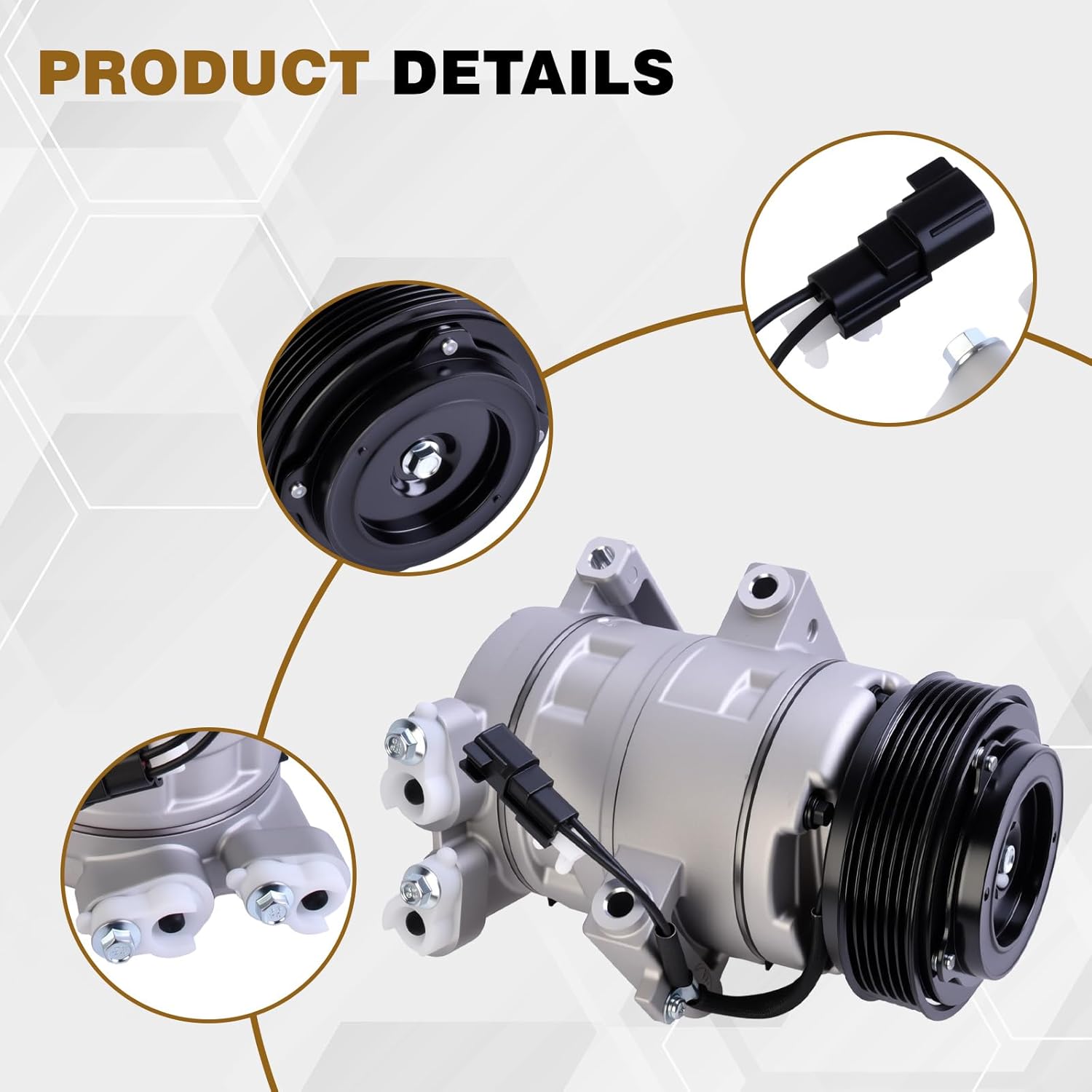 8L8Z19703A Air Conditioning A/C Compressor with Clutch Compatible with 2008-2012 Ford Escape, 2008-2011 Mazda Tribute, 2007-2011 Mariner V6 3.0L Replace 9L8Z19703A