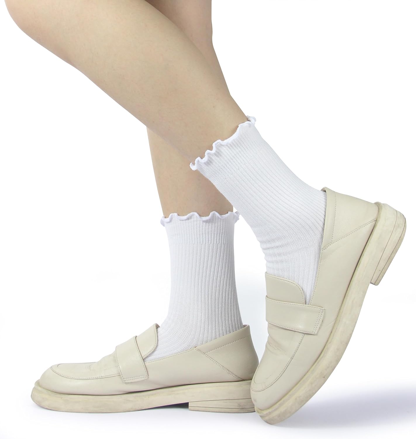 BomKinta Ruffle Socks Women - Turn-Cuff Frilly Sock - Lightweight Cotton Socks Gifts - Image 2