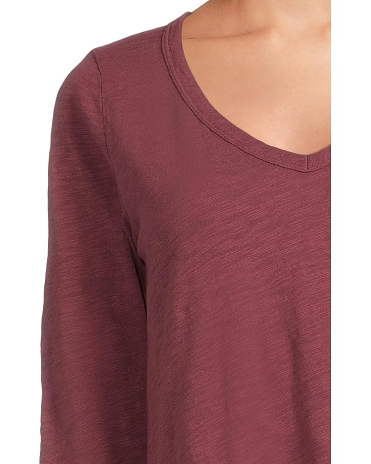 Mod-o-doc 3/4 Sleeve V-Neck Tee with Curved Hem - #4 of 5