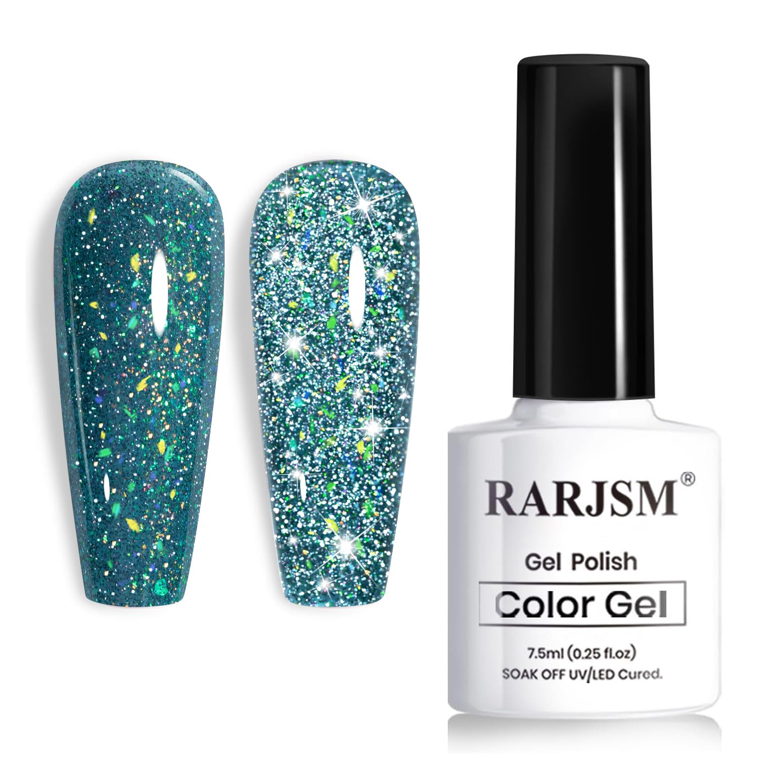 RARJSM Reflective Glitter Gel Nail Polish - Holographic Shine