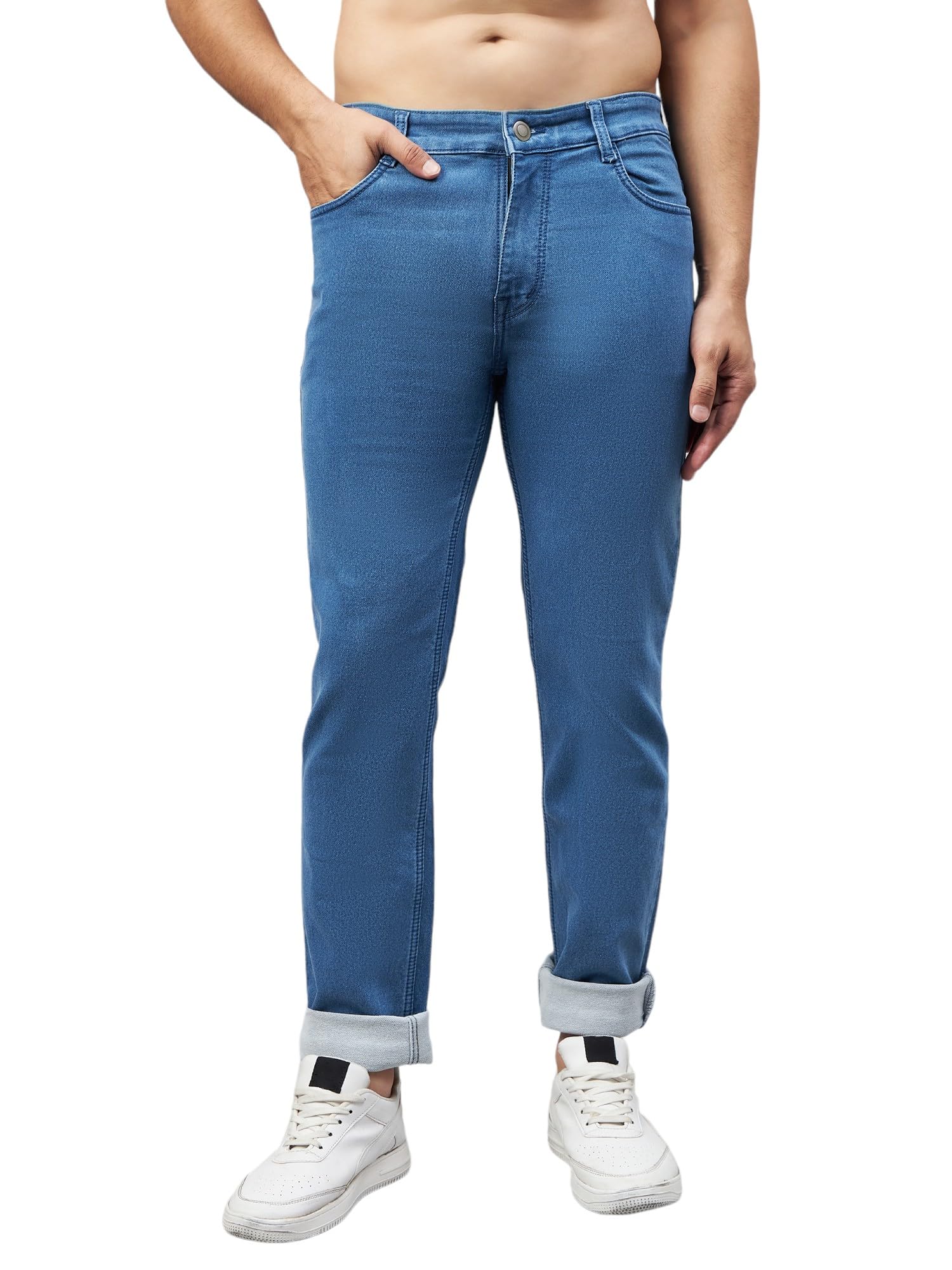 STUDIO NEXXMen's Regular Fit Black Jeans