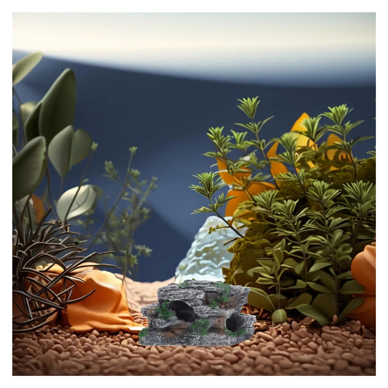 5 Stück realistische Kunststein-Aquarium-Dekoration Für Dekor | Style Hideout Cave Rock Ornament for Aquarium Betta Hideaway