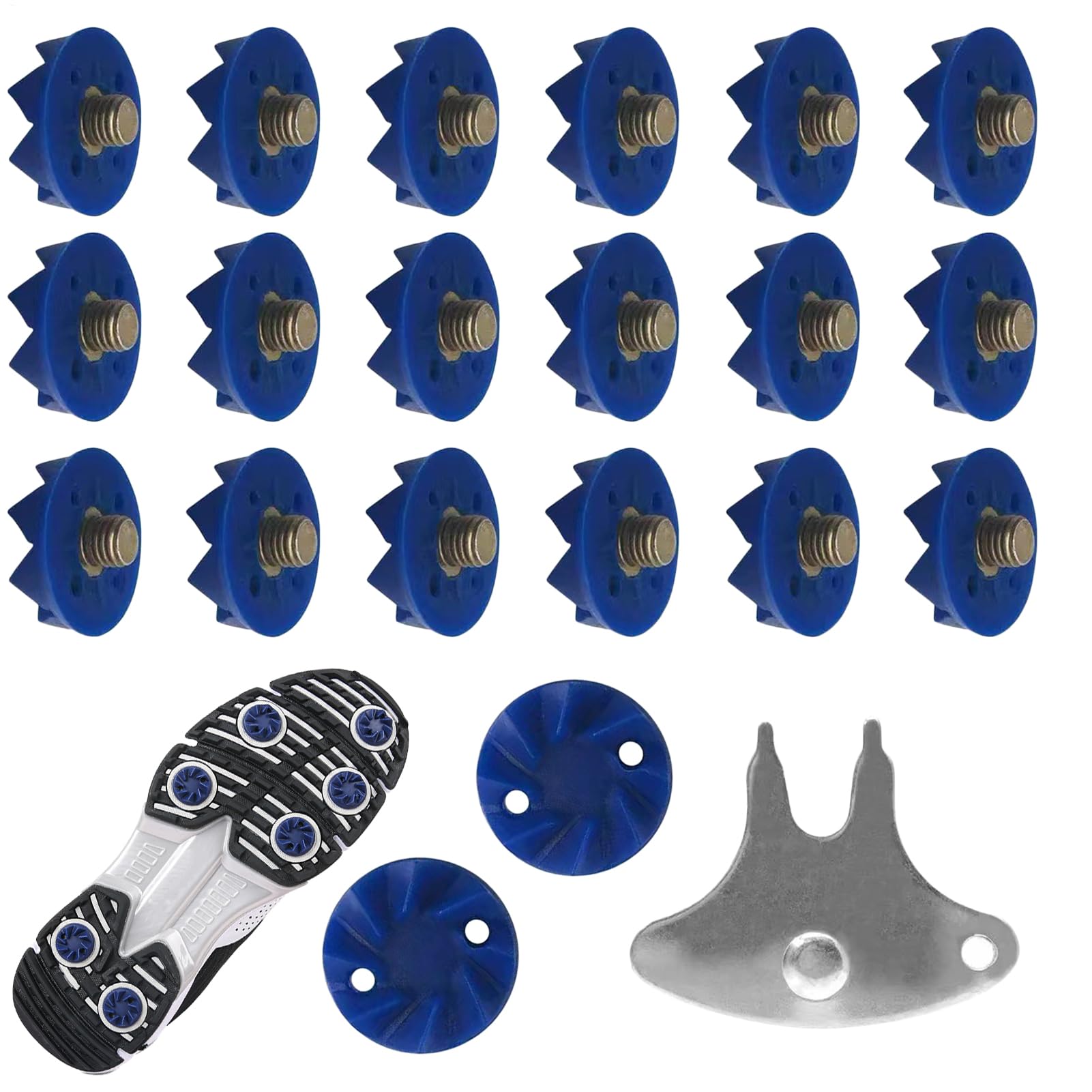 Sports Shoe Studs | with Spanner Anti-Slip Screw-in Pins | Golf Sneaker Shoe Studs | for Stability Comfort Hiking Golf Field Outdoor Sports Running Men Women