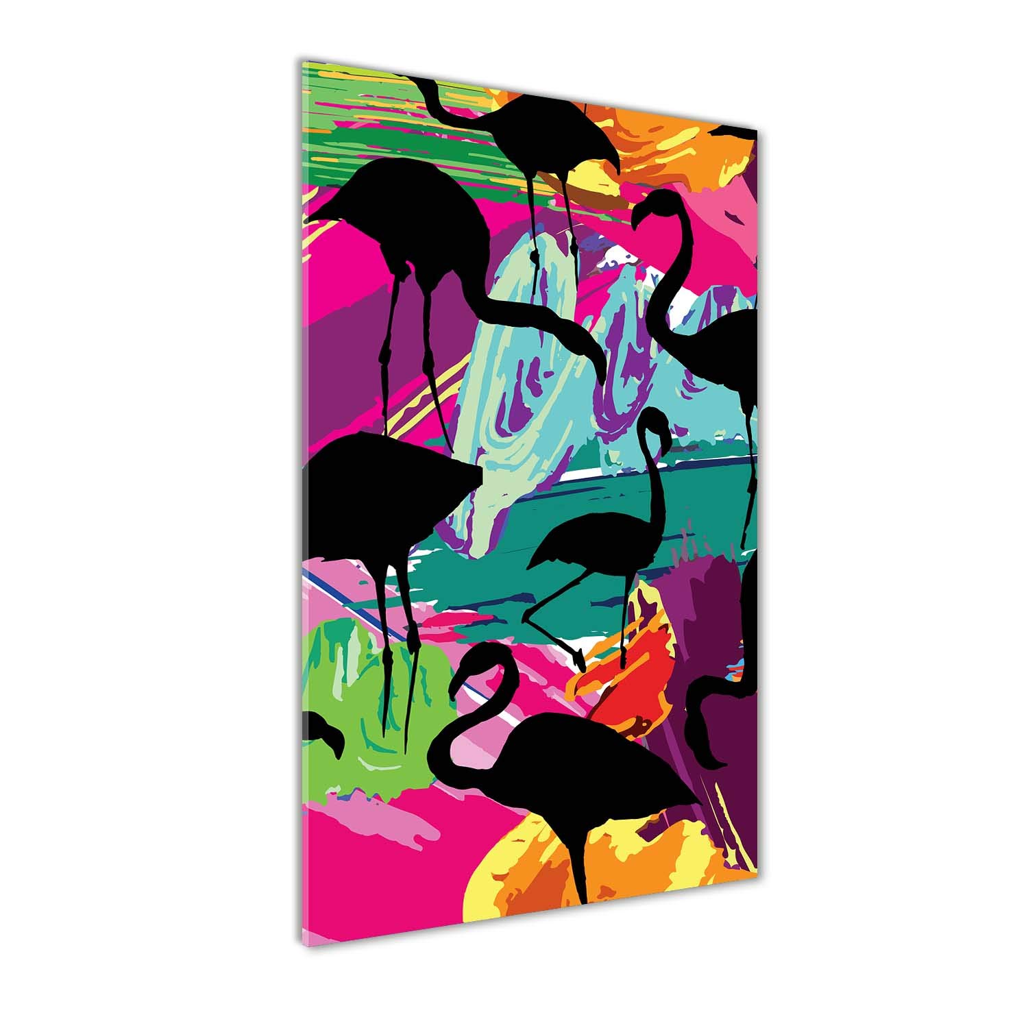 Impression sur verre acrylique Tulup anti-poussière grand tableau plexiglas flamingos 70x140
