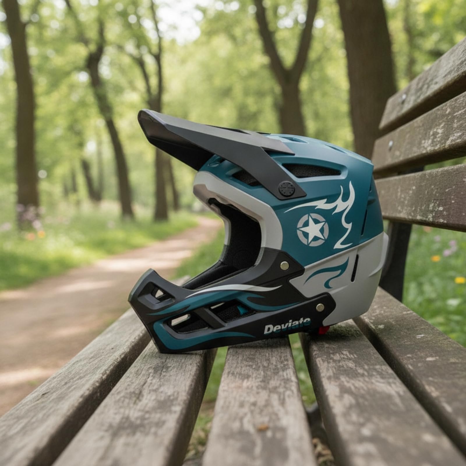 Gralara Casco Completo con Mentonera smontable Table Casco Bicicleta con Visera Ventilado para Ciclistas